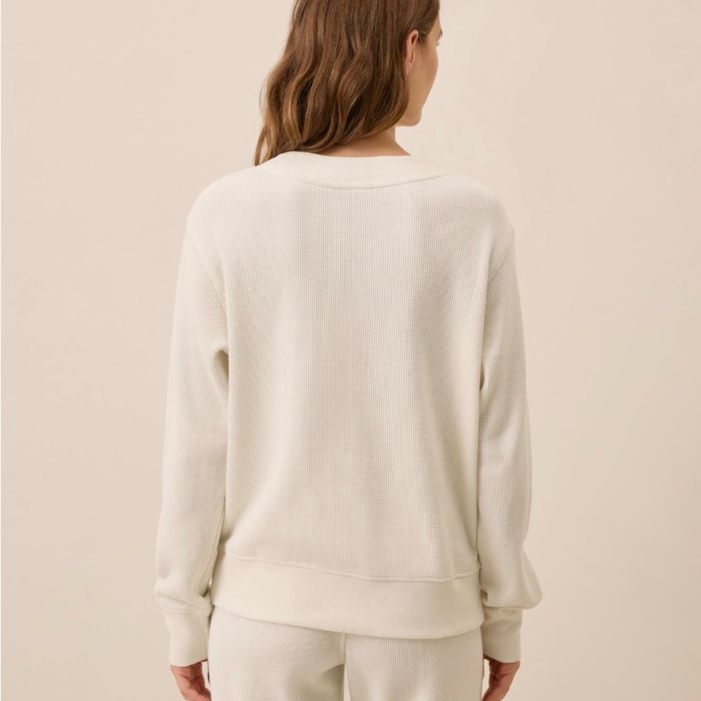 NWT Pact Women's Sienna Thermal Waffle Henley Pullover - Picture 6 of 16
